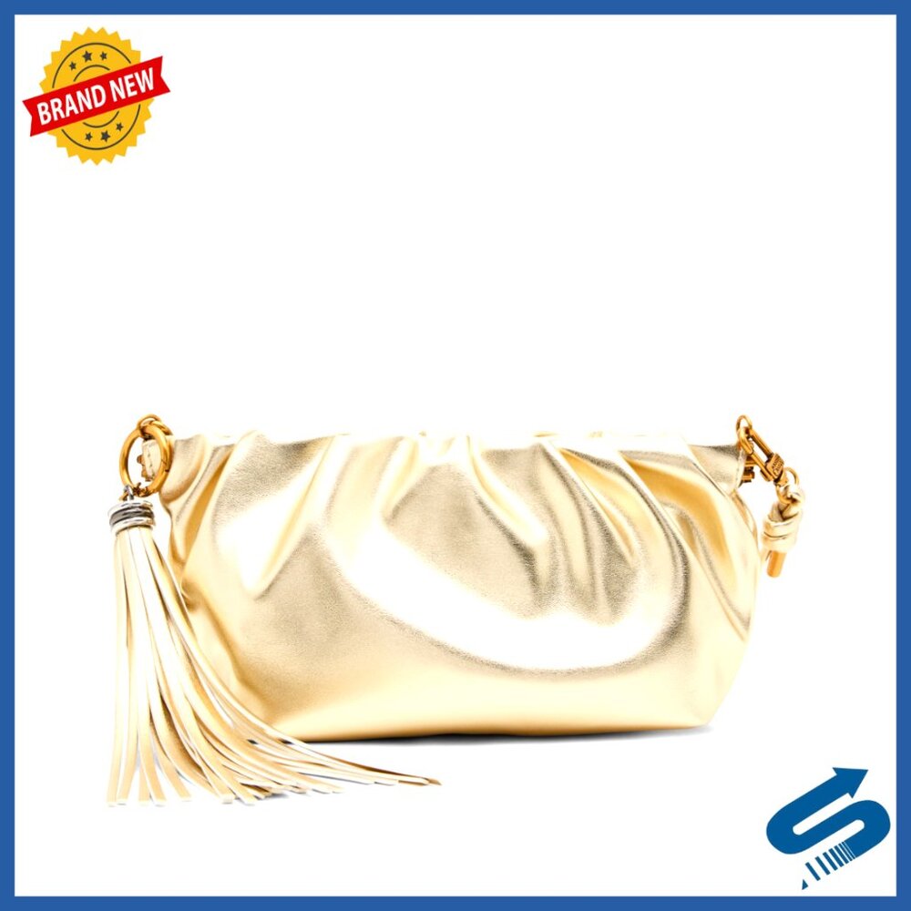 Ruched Clutch With Tassel Crossbody Bag Elegant Chic Evening Wear Removable